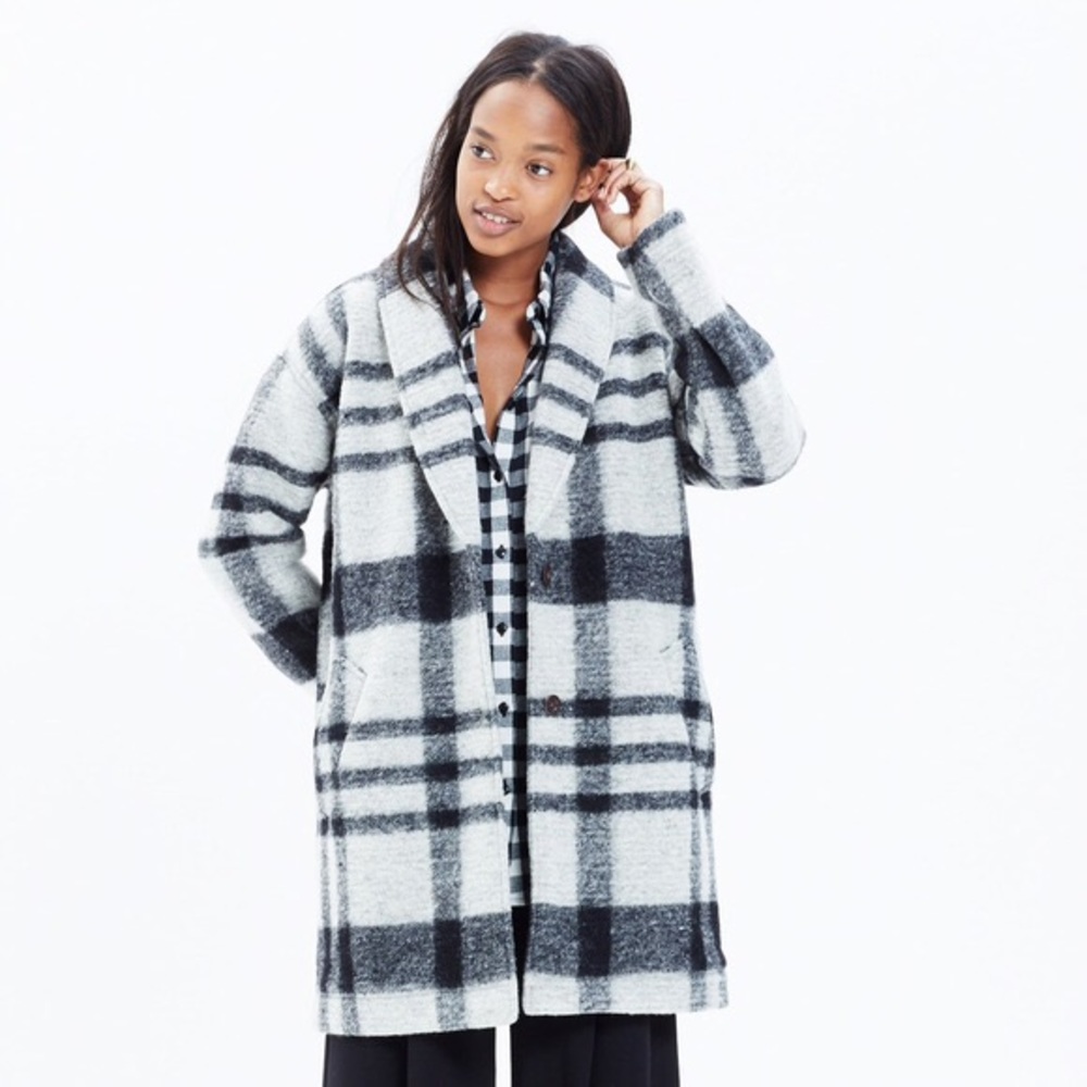 Madewell Florence Plaid Coat, Large